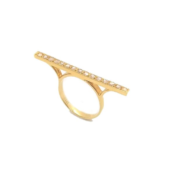 Diamond line gold ring