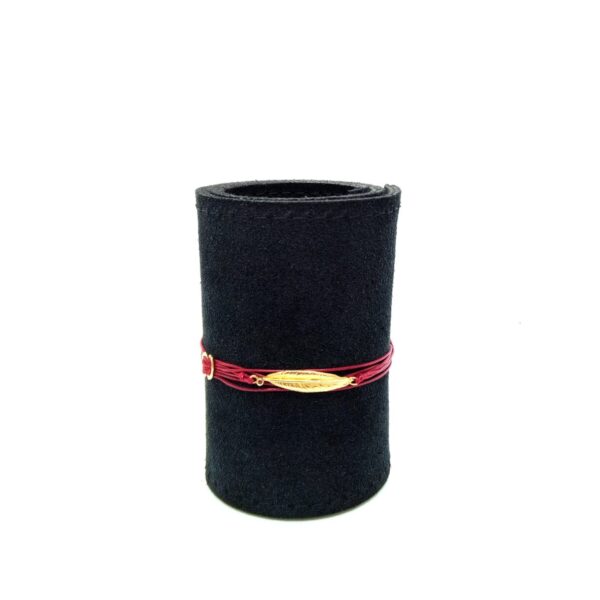 Ruby feather gold bracelet